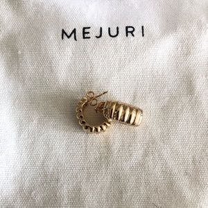 Mejuri gold plated crescent hoops earrings new!
